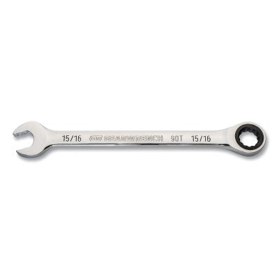 90-Tooth 12 Point Ratcheting Combination Wrench, SAE, 15/16 in