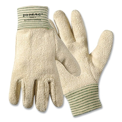 Jomac Heavy Weight Terry Cloth Heat Resistant Gloves, Loop-Out Terry Cloth, Natural, Large