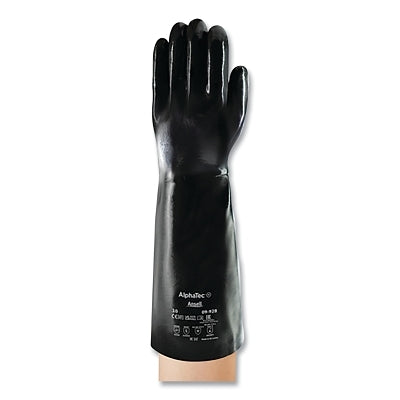 AlphaTec Neoprene Coated Gloves, 09-928, Smooth Finish, Size 10, Black