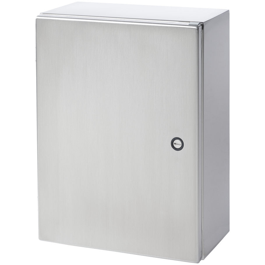 CONCEPT Type 4X Wall Mount Enclosure, 304 Stainless Steel, Quarter-Turn Latch, Single Solid Door, 12 H x 12 W x 6 in. D