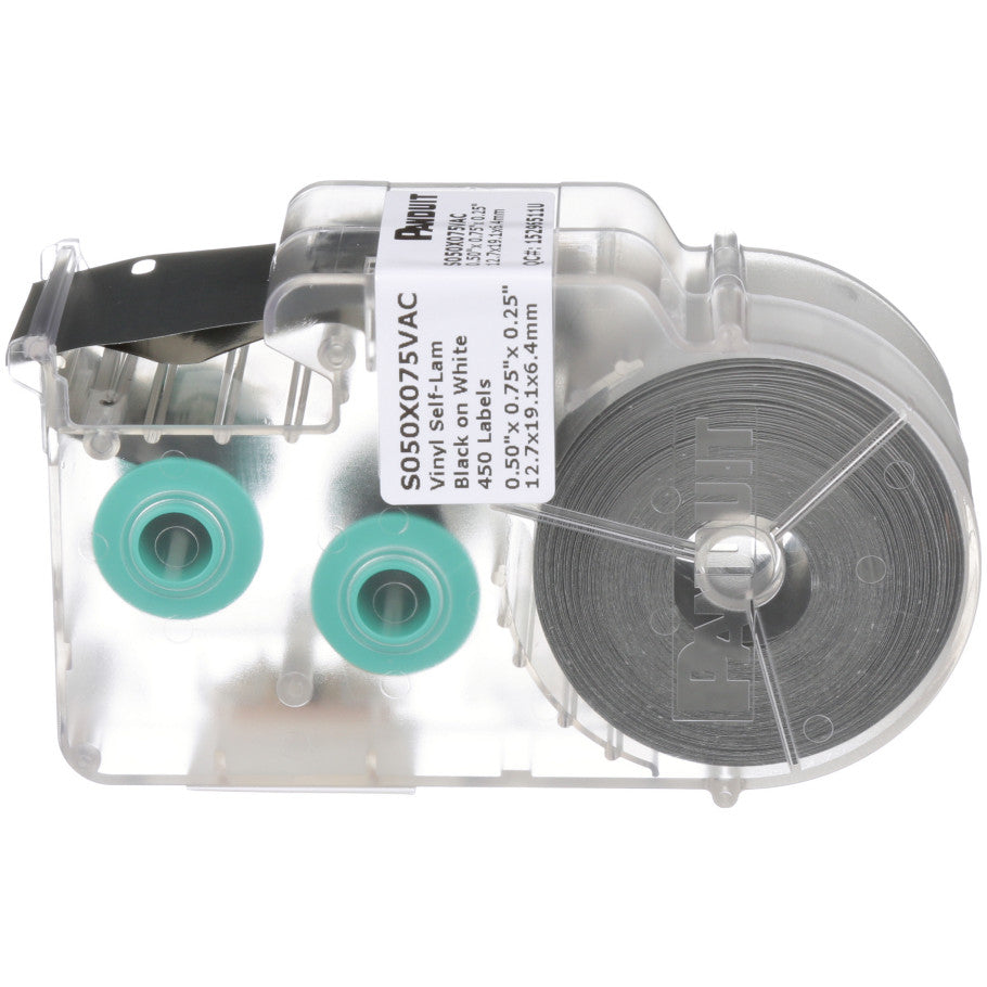 P1 S050X075VAC Self-Lam, Vinyl, White, 450 Lbls, 0.5", 0.25" PO H, PK1