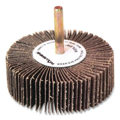 Wolverine Mounted Flap Wheel, 3 in dia, 60 grit, 20000 RPM