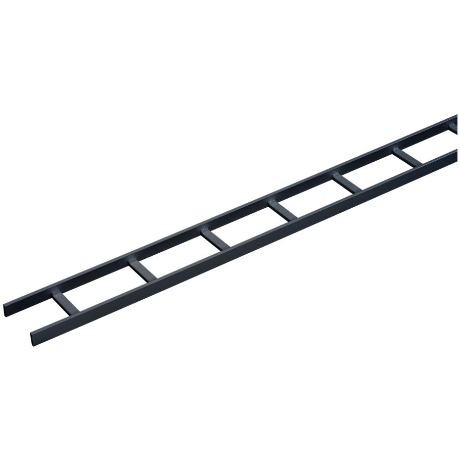 Ladder Rack Straight Section, Black, 12 in. W