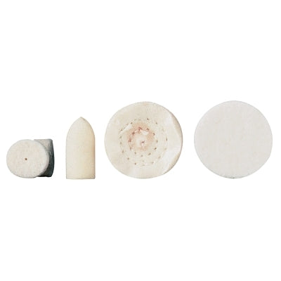 Felt Polishing Wheels and Cones, 1/2 in, Felt