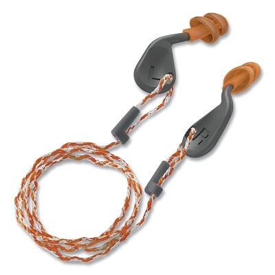 simpleFit Reusable Guided Earplugs, Orange, Corded, Small