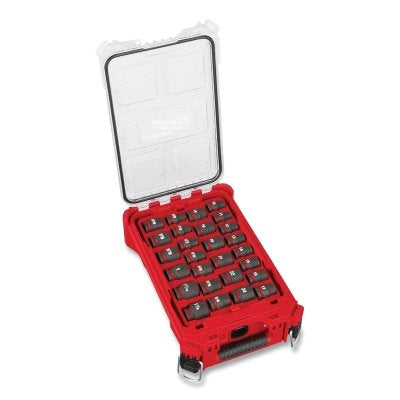 SHOCKWAVE Impact Duty PACKOUT Socket Set, 1/2 in Drive, 27 Pc, SAE/MM