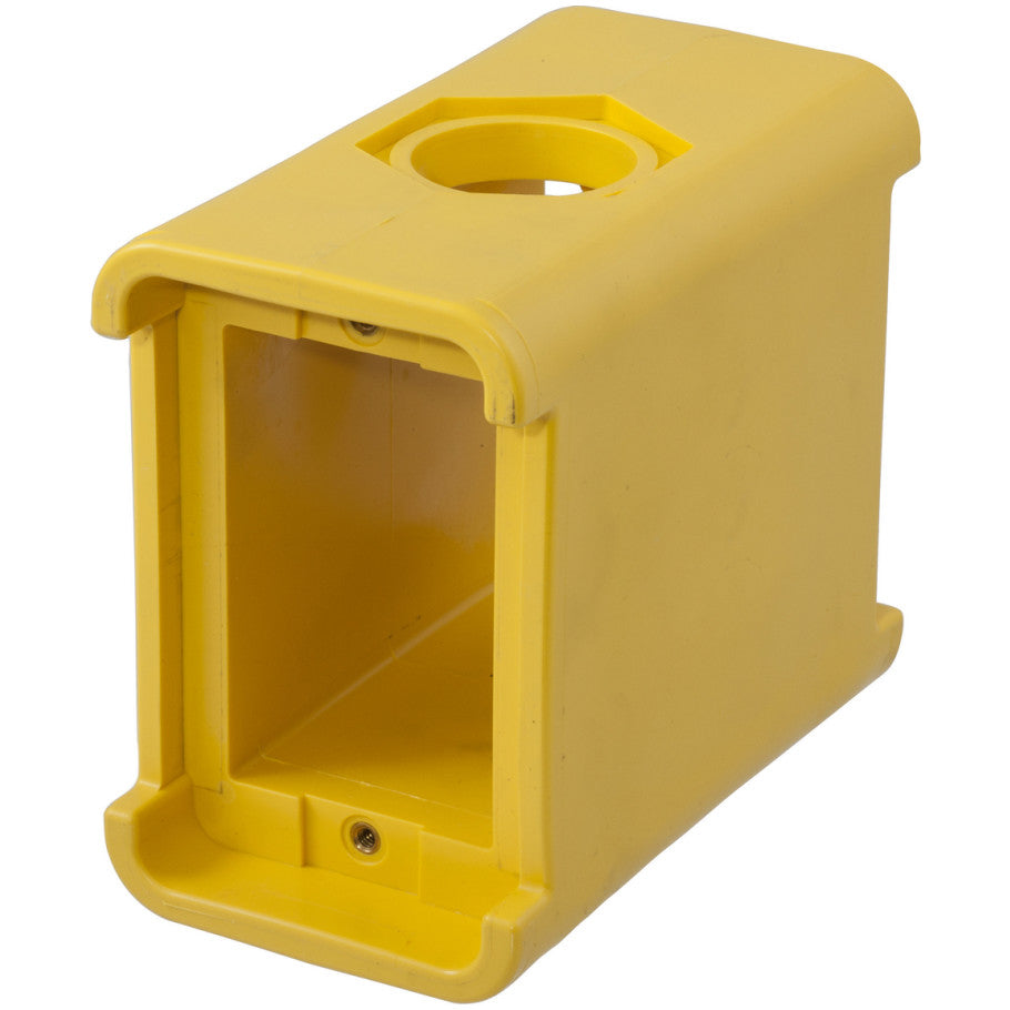 Portable Outlet Box, Thermoplastic Elastomer, Yellow, 1 in. Hub, 5 L x 2.77 W x 4.30 in. D