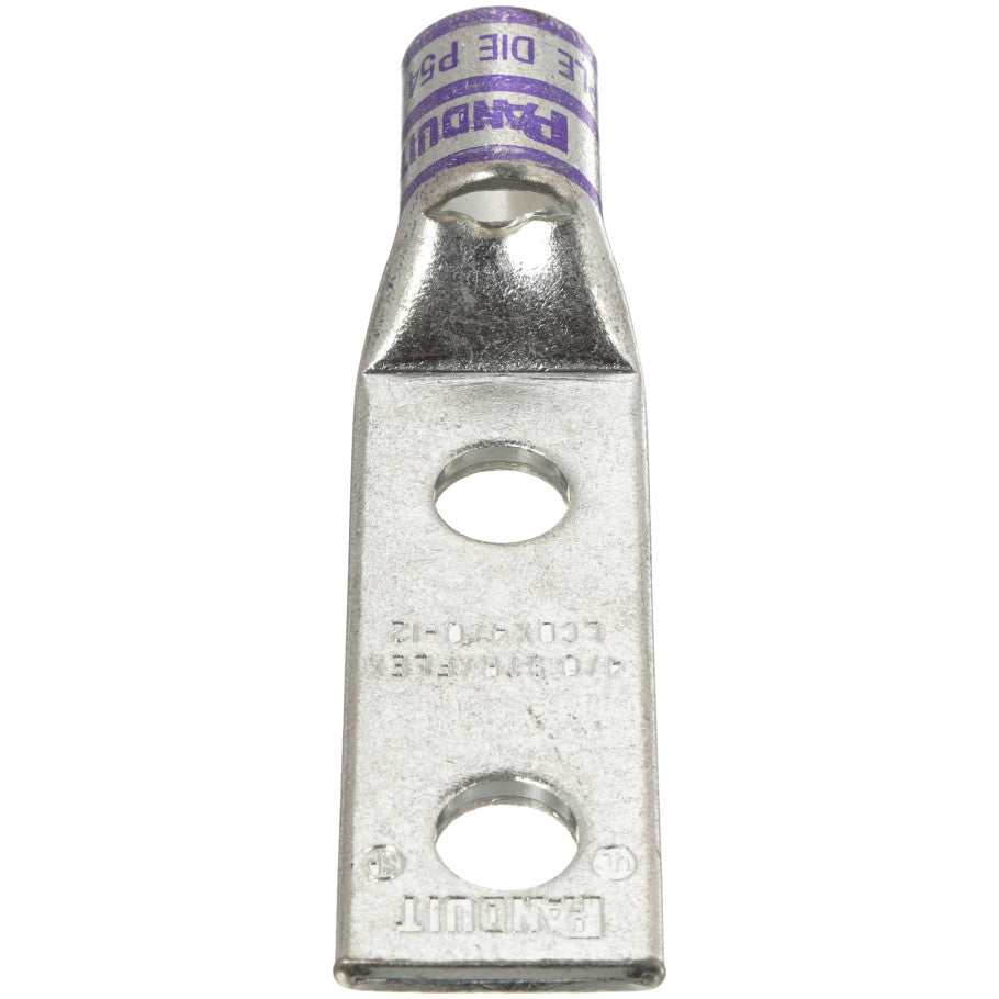Flex Lug, 2-Hole, 4/0 AWG, Purple