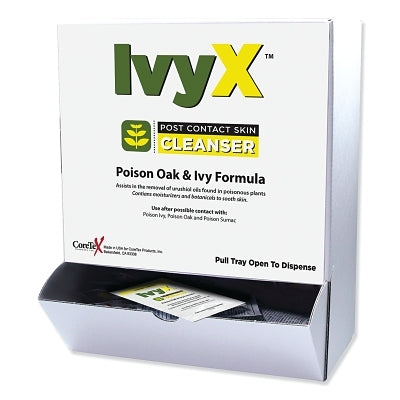 IvyX Post-Contact Skin Cleanser, 0.25 oz, Packets with Dispenser, 50 Packets/Dispenser