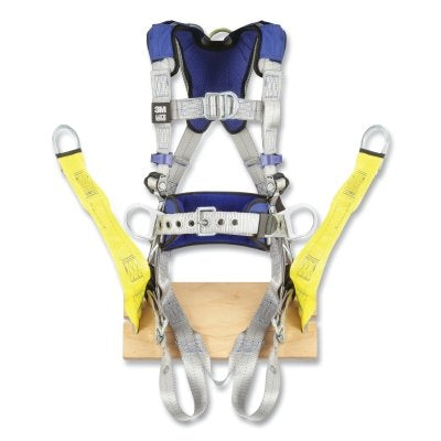 3M 1401146 ExoFit X100 Comfort Construction Climbing/Positioning Safety Harness, Back/Front/Hip D-Rings, Medium, Pass-Thru/Tongue
