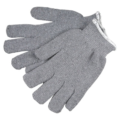 String Knit Glove, Large, Knit Wrist, Lightweight Gray