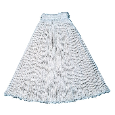 Value Pro Cut-End Cotton Wet Mop Head, 16 oz, Cotton, 1 in Headband
