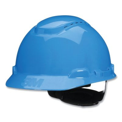 3M H-703SFV-UV SecureFit Pressure Diffusion Ratchet Suspension w/UVicator Hard Hats and Caps, Cap, Vented, Blue