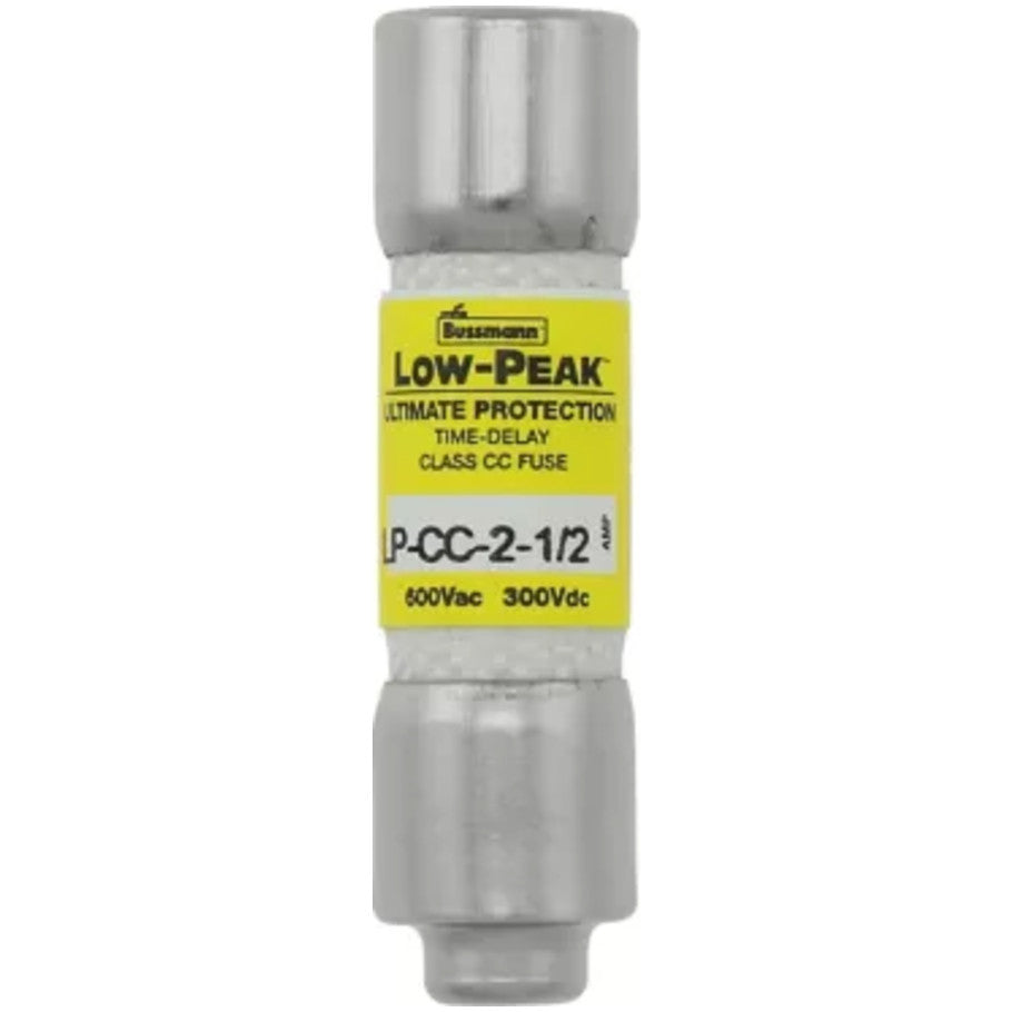 Low-Peak LP-CC Series Class CC Time Delay Fuse, Rejection, Current-Limiting, 2-1/2A, 600Vac/300Vdc, 13/32 x 1-1/2 in.