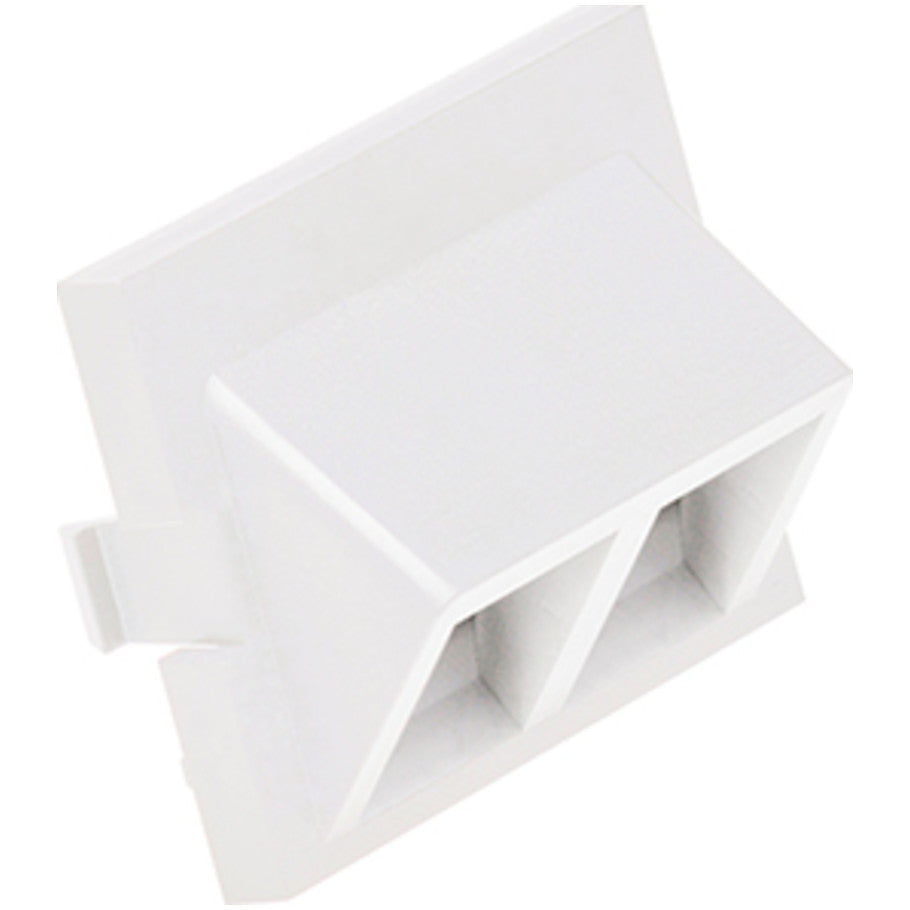 2-Port Angled MOS QUICKPORT Adapter, 1.5 Units High, White