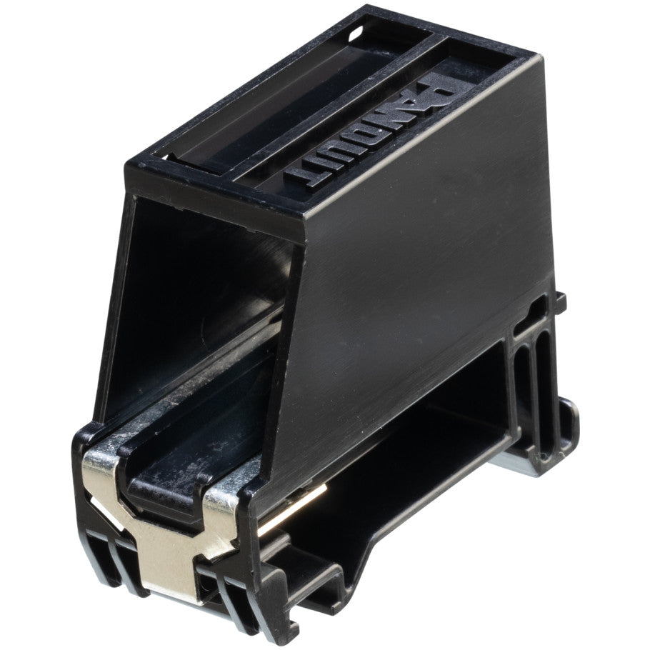 Mini-Com DIN Shielded Rail Mount Adapter, Single Port, Black