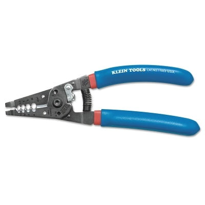 Klein-Kurve Wire Stripper/Cutter, 7.5 in OAL, 6 to 12 AWG Stranded, Blue/Red Handle