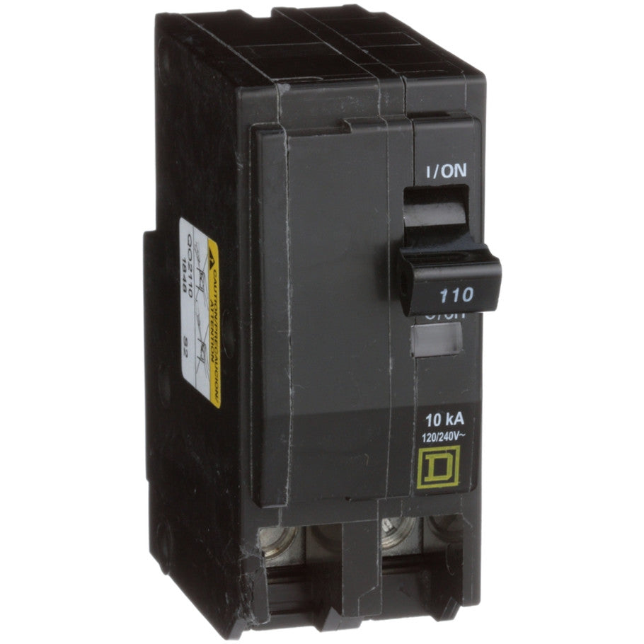 QO Miniature Circuit Breaker, Plug-In, 10kA, Common Trip, 120/240 Vac, 2-Pole, 110A