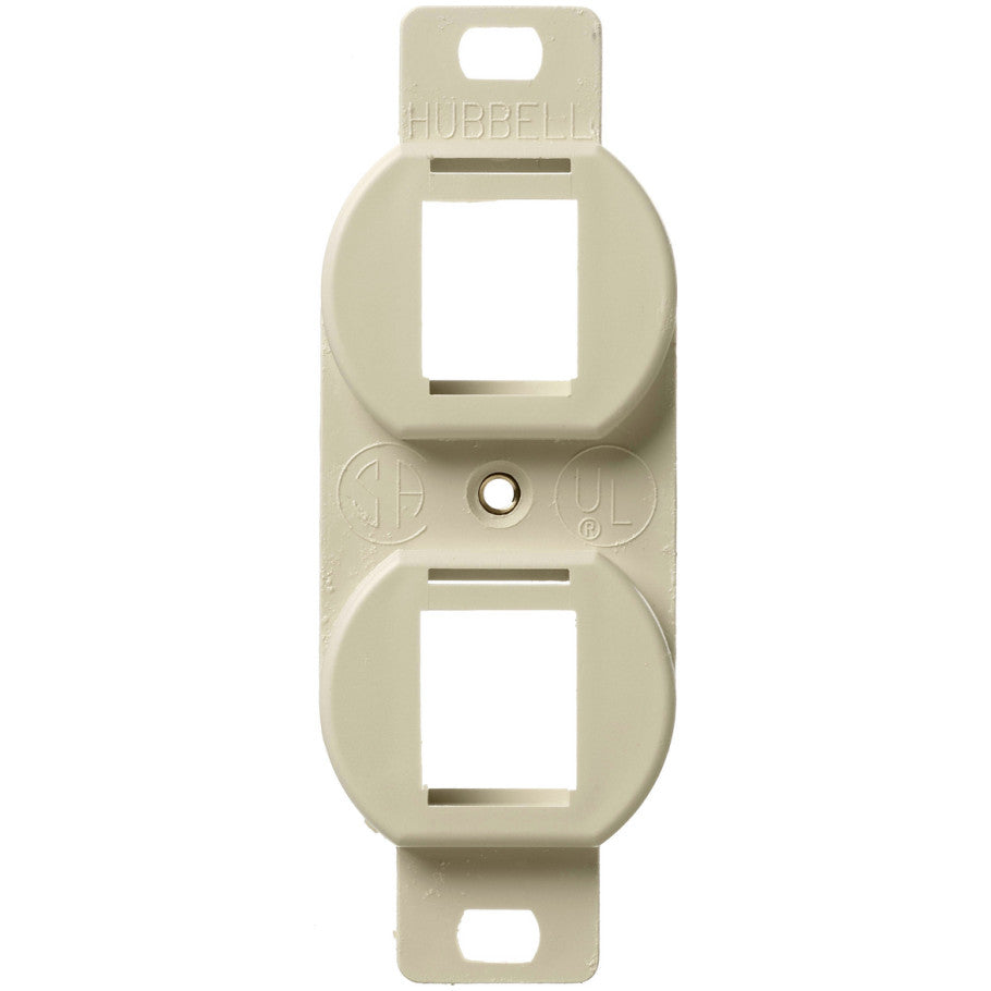 Phone/Data/Multimedia Component, Outlet Frame, Duplex 106, 2-Port, Electric Ivory