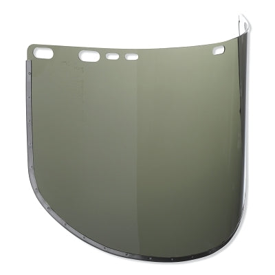 F30 Acetate Faceshield, 34-42, Uncoated, Dark Green, D Shape, Bound, 15.5 in L x 9 in H