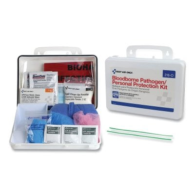 Bloodborne Pathogen Protection Kit, 31 Pieces, Plastic, Portable/Wall Mount