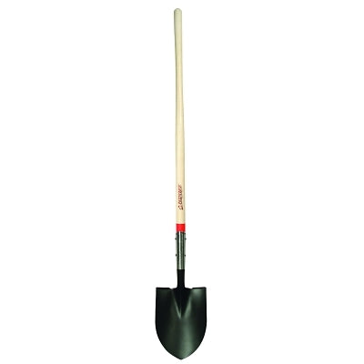 Round Point Digging Shovel, 9.5 in W x 12 in L Blade, 48 in L North American Hardwood Straight Handle, Open-Back