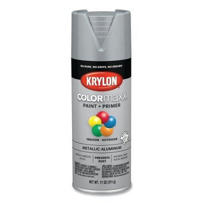 COLORmaxx Paint + Primer Spray Paint, 11 oz, Aluminum, Metallic