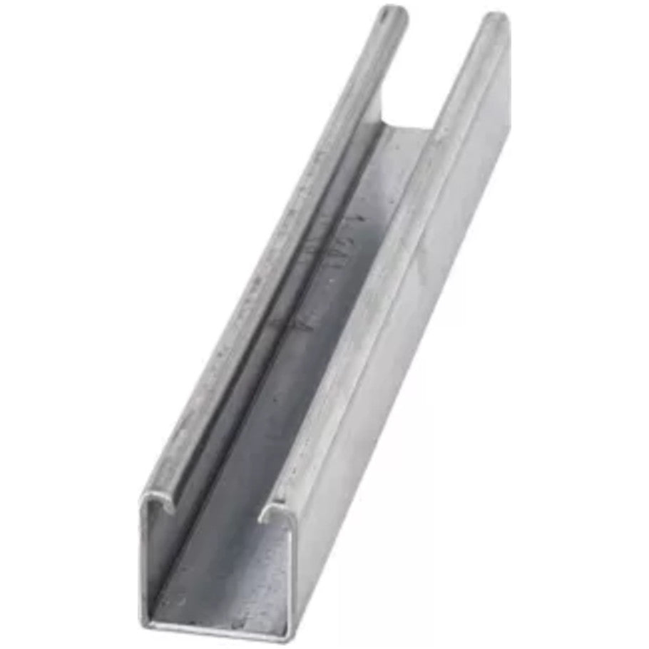 Eaton B-Line series strut channel, 1.62" H x 10 ft.L x 1.62" W, Steel material, Aluminum , 12 ga.