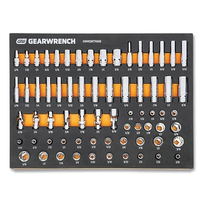 Modular Master Socket Set, 68-pc, SAE, 6 and 12 Point, 1/4 in Drive