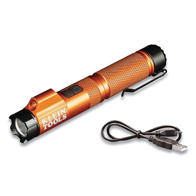 Rechargeable LED Focus Flashlight with Laser, 125 Low/350 High lm, Incl Micro-USB Charging Cable/Pocket Clip/Magnetic End