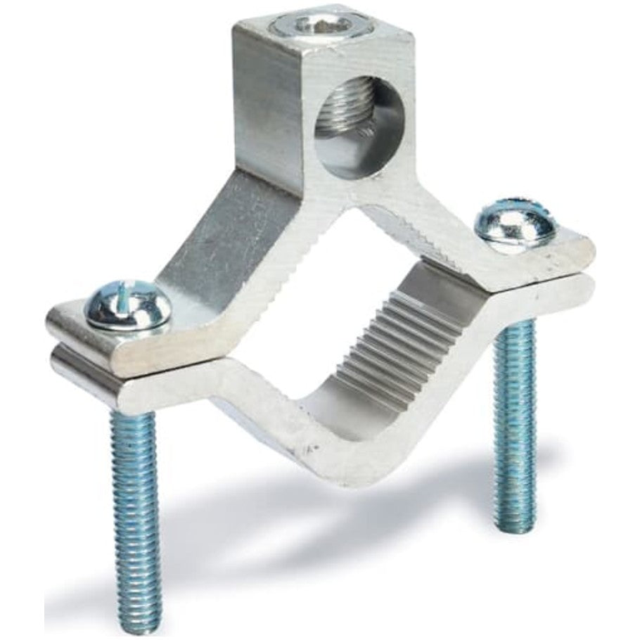 1/2 to 2 Inch and 6 AWG to 250 kcmil Blackburn Dual-Rated Aluminum Waterpipe Ground Clamp