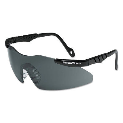 Magnum 3G Safety Glasses, Smoke Polycarbonate Lens, Uncoated, Black, Nylon, Small