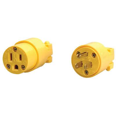 Replacement Connector and Plug, 15 A, 125 V, 3-Wire, Vinyl, Female