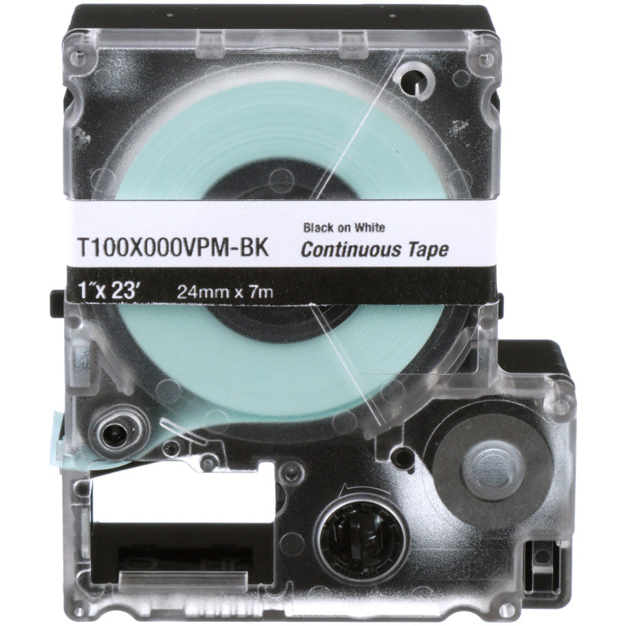 PXE T100X000VPM-BK MP Printer Cont. Tape, Safety   ID, Vinyl, Black/White