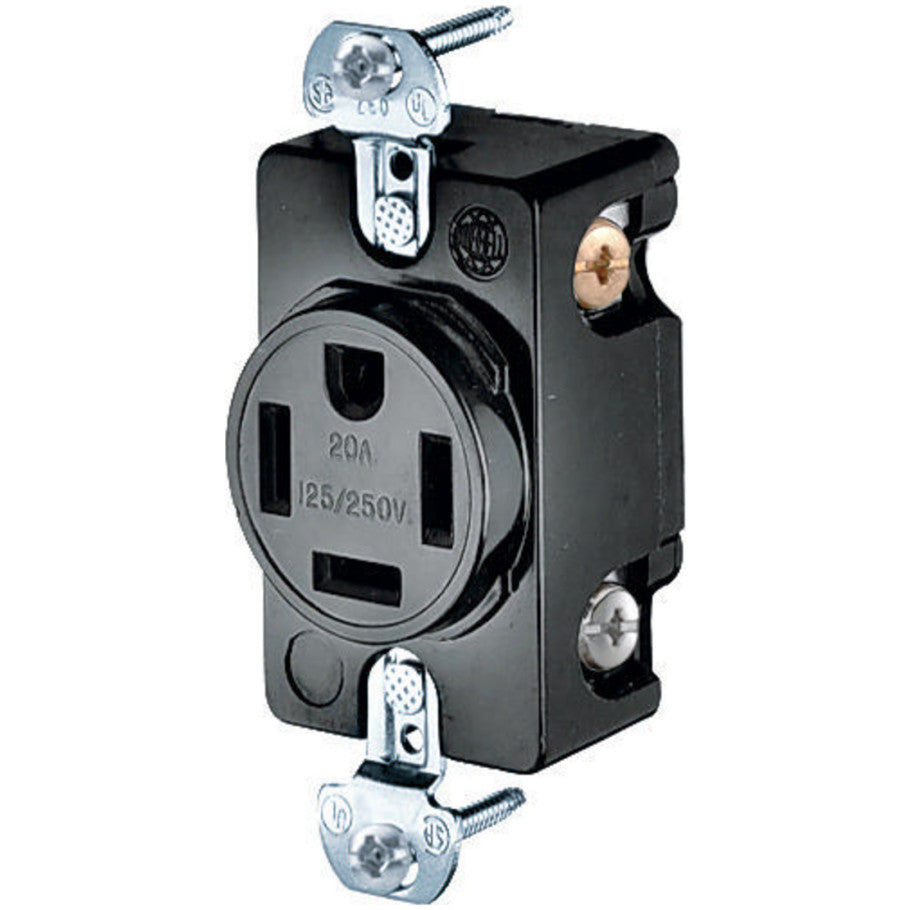3-Pole 4-Wire Grounding Receptacle 20A 125/250V 14-20R, 2.44 x 1.5 x 1.24 in.