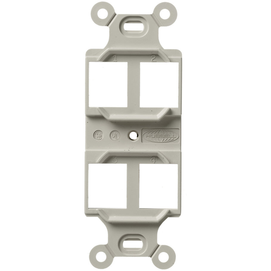 Hubbell Outlet Frame Duplex 106, Flush Mount, Office White