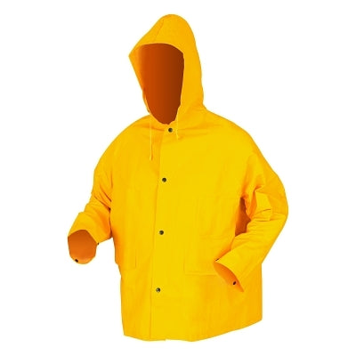 200JH Classic Series Yellow Rain Jacket with Attached Hood, 0.35 mm, PVC/Polyester, 2X-Large