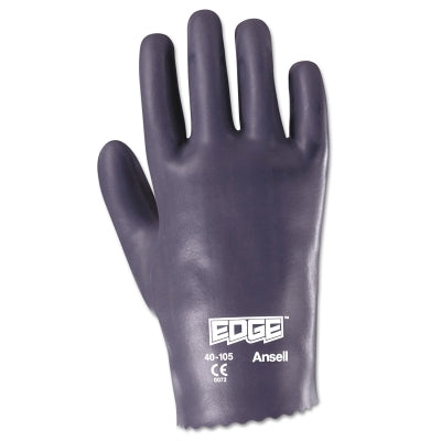 40-105 Nitrile Gloves, Slip-On Cuff, Cotton Lined, Size 10, Gray