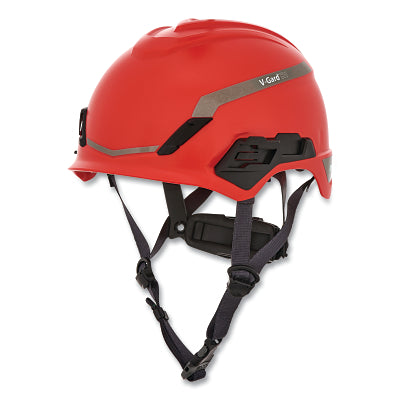 V-Gard H1 Safety Helmet, Fas-Trac III Pivot Ratchet, Novent, Red