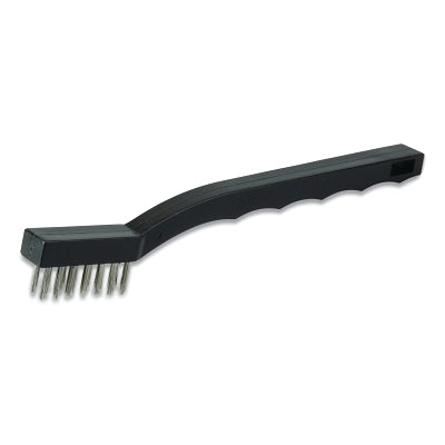 Inspection Brush, 7-1/2 in L, 3 x 7 Rows, Stainless Steel, Straight Plastic Handle