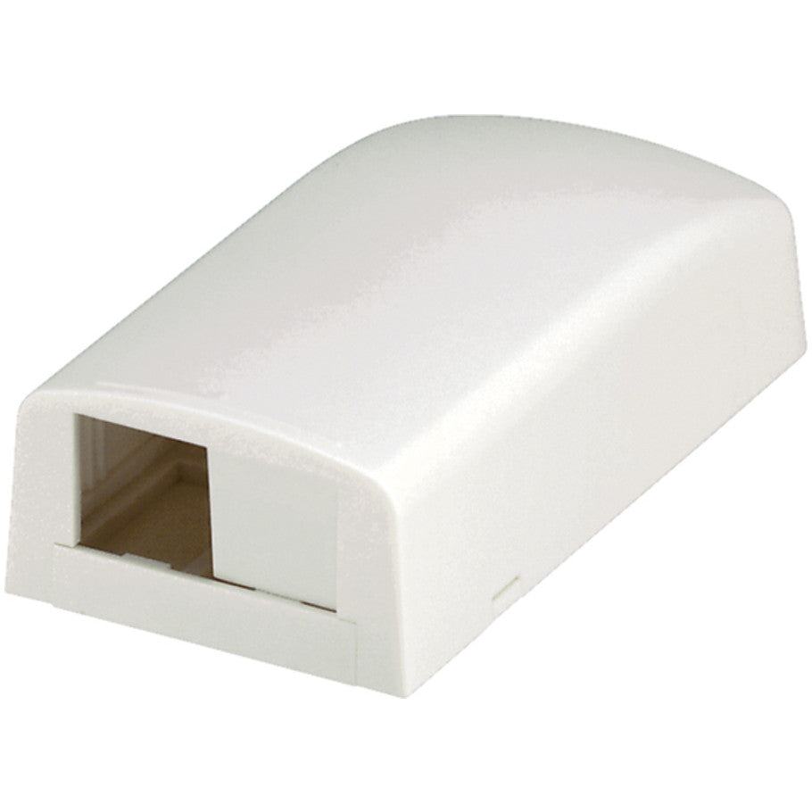 Mini-Com Elongated Surface Mount Box, 2-Port, Off White