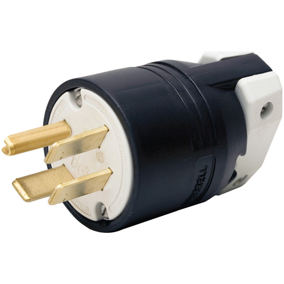 Straight Blade Plug, Nylon, 50A, 3-Phase, 250V, 3P4W