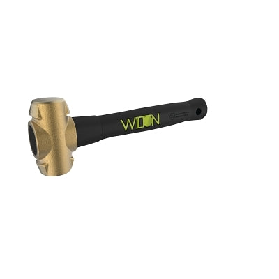 Unbreakable Handle Brass Sledge Hammer, 2-1/2 lb, 12 in L, No-Slip Rubber Grip