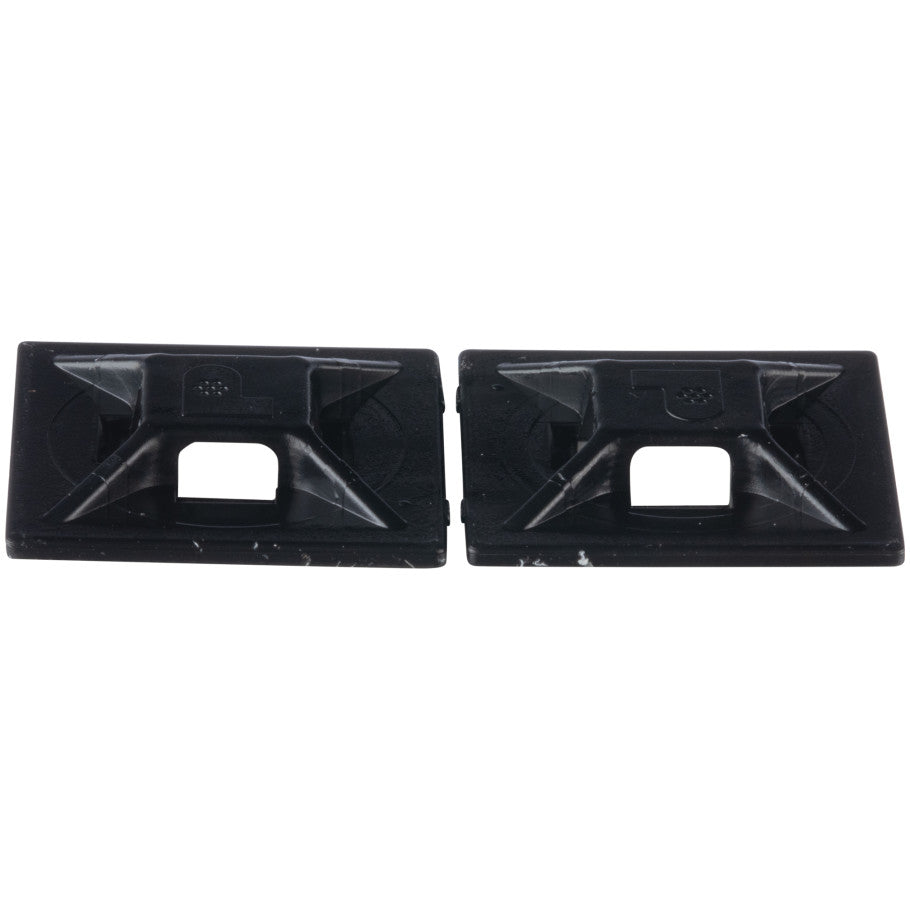 Cable Tie Mount With Acrylic Adhesive, ABS, 4-Way, UV Black, 0.75 L x 0.75 in. W, Pack of 100