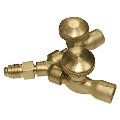 Valved Y Connection, 200 psig, Brass, 5/8 in-18 (M)