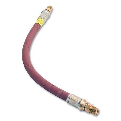 Grease Gun Extension Hose, 18 in L, Elastomeric, 1/8 in NPTF(M), 4,800 psi, Orange