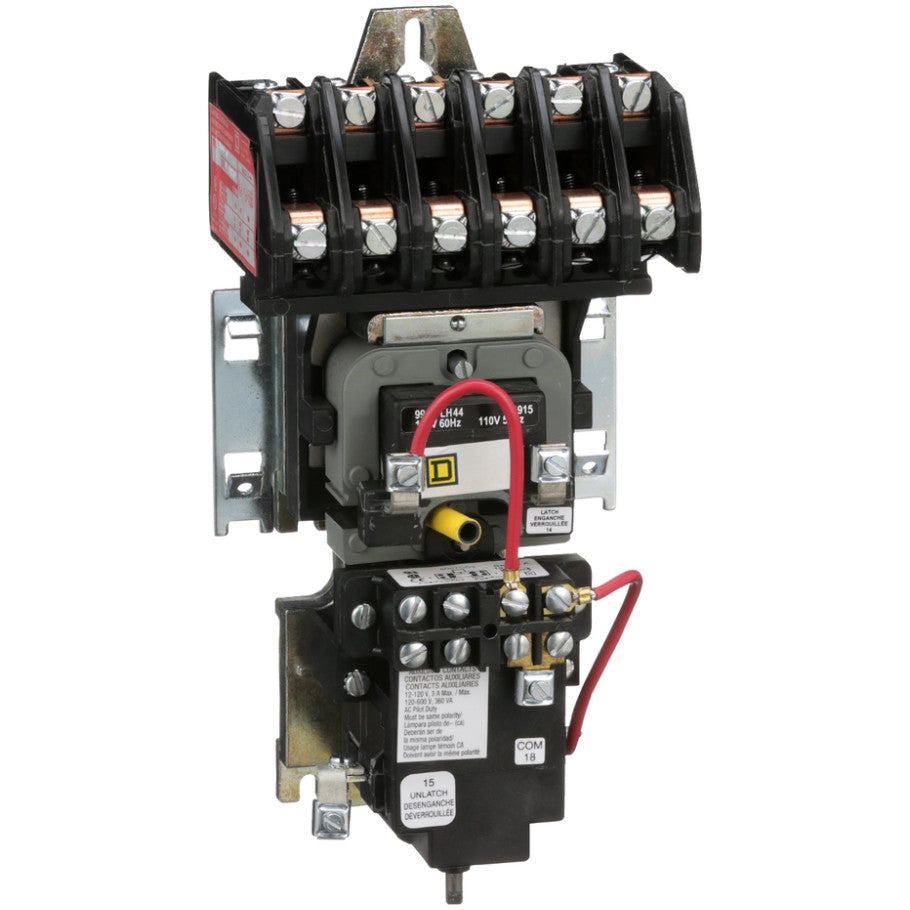Mechanically Held Lighting Contactor, 6-Pole, Open-Type Enclosure, 120V Coil