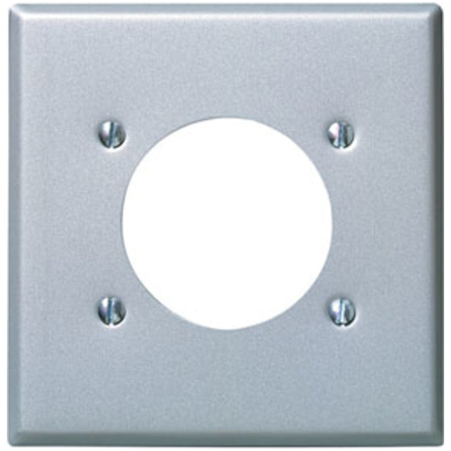 Wall Plate, Single Receptacle, 2-Gang, 2.15 in. Opening, 430 Stainless Steel