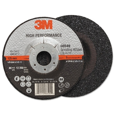3M 051125-87446 Cut-off Wheel Abrasives, 5 in Dia., 36 Grit, 12,250 rpm