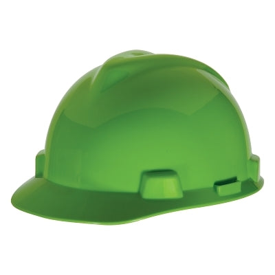 V-Gard 500 Protective Cap, 4 Point Fas-Trac, Slotted, Hi-Viz Lime Green